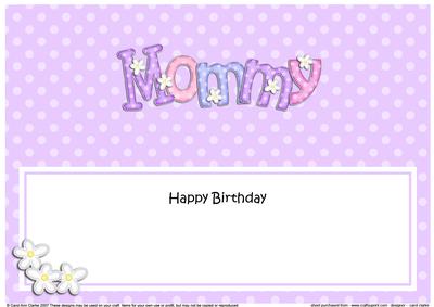 Birthday Mommy Large Dl Matching Insert