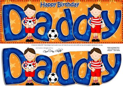 Large Dl Birthday Daddy Card & 3D Decoupage