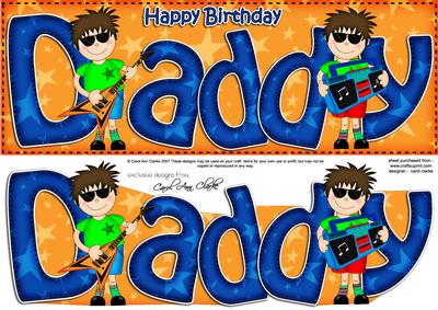 Large Dl Birthday Daddy Card & 3D Decoupage