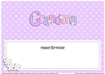 Large Dl Birthday Grandma Matching Large Dl Insert