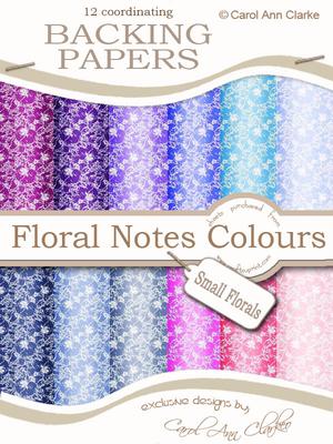 Small Florals Backing Papers in Floral Notes Colours