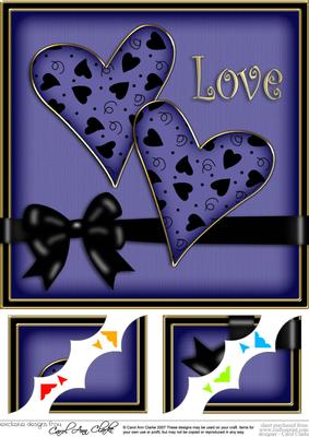 8 x 8 Love Hearts Scalloped Corner Topper