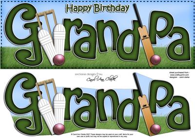 Birthday Grandpa Large Dl Quick Card 3D Decoupage