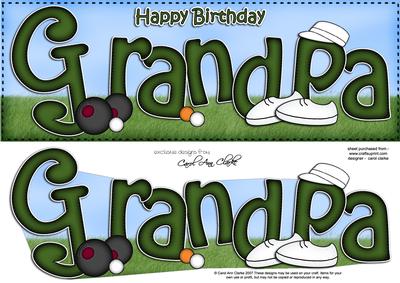 Birthday Grandpa Large Dl Quick Card 3D Decoupage