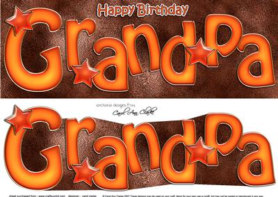 Birthday Grandpa Large Dl Quick Card 3D Decoupage