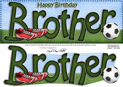 Birthday Brother Large Dl Card N 3D Decoupage
