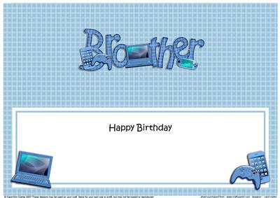 Birthday Brother Large Dl Matching Insert