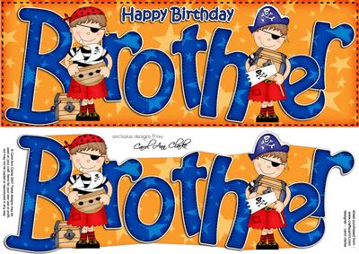 Birthday Brother Large Dl Card N 3D Decoupage