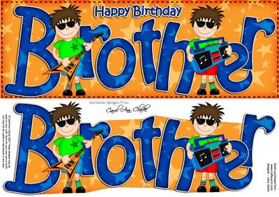 Birthday Brother Large Dl Card N 3D Decoupage