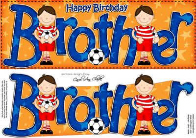Birthday Brother Large Dl Card N 3D Decoupage
