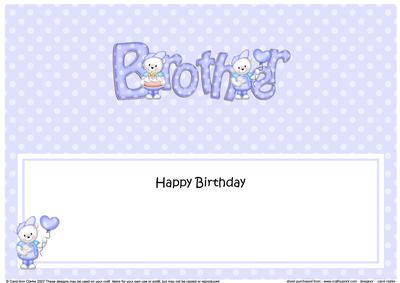 Birthday Brother Large Dl Matching Insert