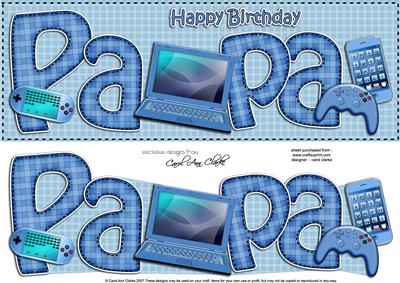 Birthday Papa Large Dl Card N 3D Decoupage