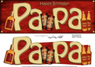 Birthday Papa Large Dl Card N 3D Decoupage