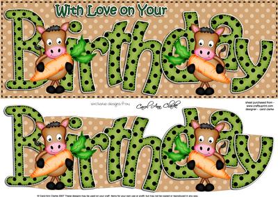 Birthday Large Dl Card N 3D Decoupage