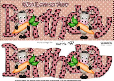 Birthday Large Dl Card N 3D Decoupage