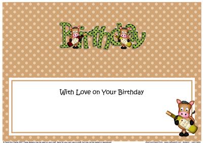Gigi Horse Birthday Matching Large Dl Insert