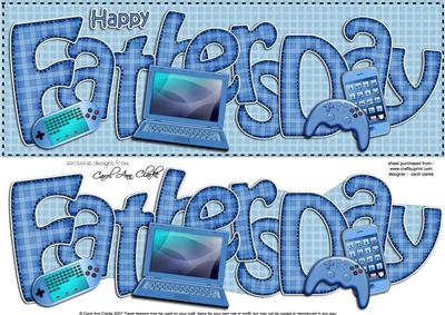 Fathers Day Large Dl Card N 3D Decoupage