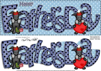 Fathers Day Large Dl Card N 3D Decoupage