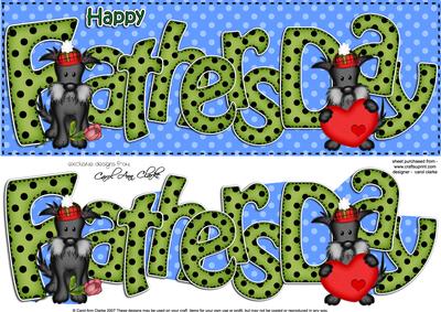 Fathers Day Large Dl Card N 3D Decoupage