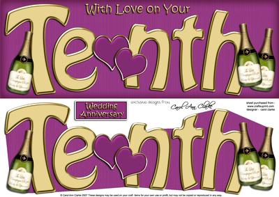 10th Anniversary Large Dl Quick Card N 3D Decoupage