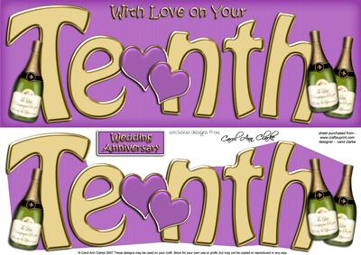 10th Anniversary Large Dl Quick Card N 3D Decoupage