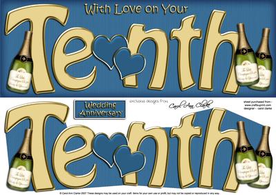10th Anniversary Large Dl Quick Card N 3D Decoupage