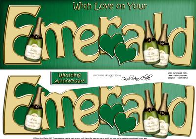 Emerald Anniversary Large Dl Quick Card N 3D Decoupage