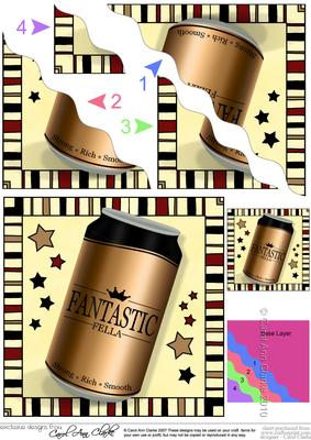 Fantastic Fella Beer Can Wavy Corner Side Stacker Topper