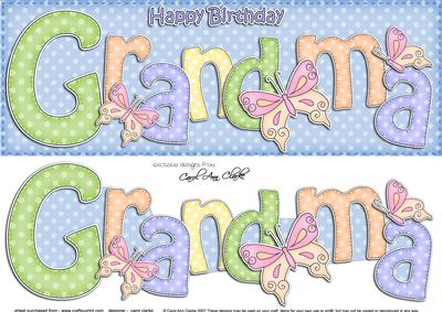 Large Dl Birthday Grandma Card & 3D Decoupage