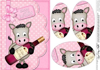 A5 Gi Gi Horse's Wine Bottle Oval Pyramage Topper