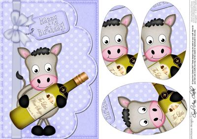 A5 Gi Gi Horse's Wine Bottle Oval Pyramage Topper