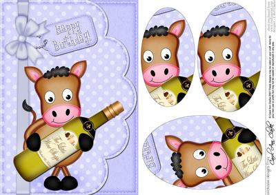 A5 Gi Gi Horse's Wine Bottle Oval Pyramage Topper