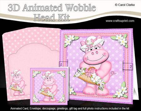 3D Hilda Hippo's Basket Animated Moveable Wobble Head Kit