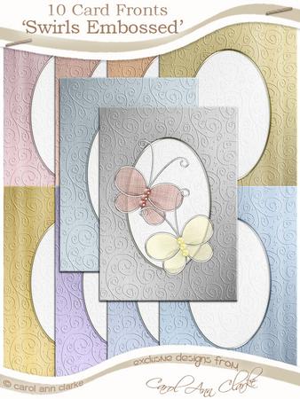 'metallic Swirls Embossed' Card Fronts Kit