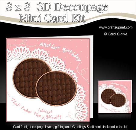 8 x 8 Chocolate Biscuits Birthday Mini Kit 3D Decoupage