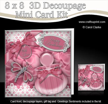 8 x 8 Perfume Lace & Dragonfly Mini Kit with 3D Decoupage