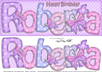 Large Dl Birthday Roberta Card & 3D Decoupage