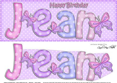 Large Dl Birthday Jean Card & 3D Decoupage