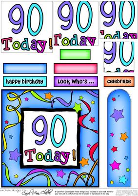 90th Birthday Quick Card with Pyramage