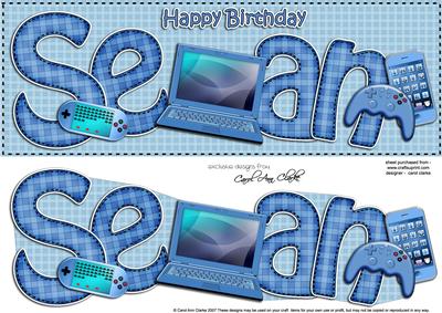 Large Dl Birthday Sean Card & 3D Decoupage