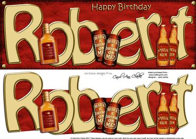Large Dl Birthday Robert Card & 3D Decoupage