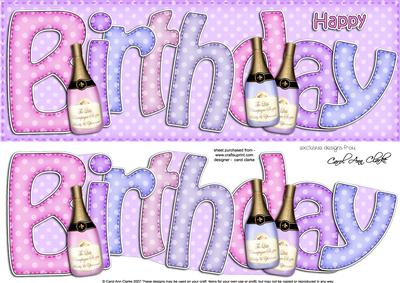 Large Dl Birthday Card & 3D Decoupage