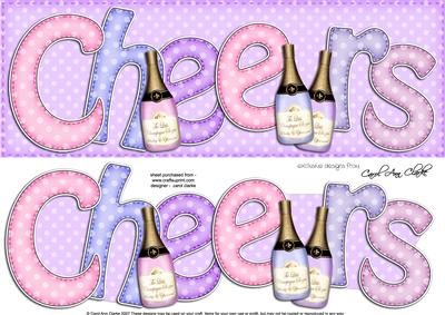 Large Dl Cheers Card & 3D Decoupage