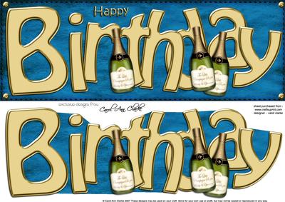 Large Dl Birthday Card & 3D Decoupage
