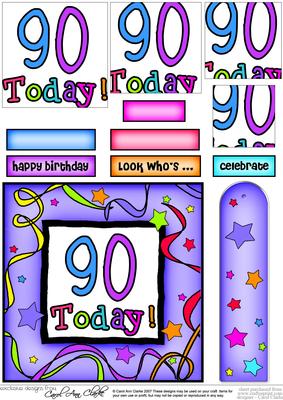 90th Birthday Quick Card with Pyramage