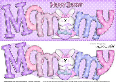 Large Dl Happy Easter Mommy Card & 3D Decoupage