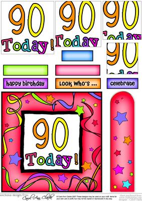 90th Birthday Quick Card with Pyramage