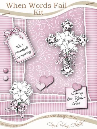 When Words Fail Kit Soft Pink with Step by Step Decoupage