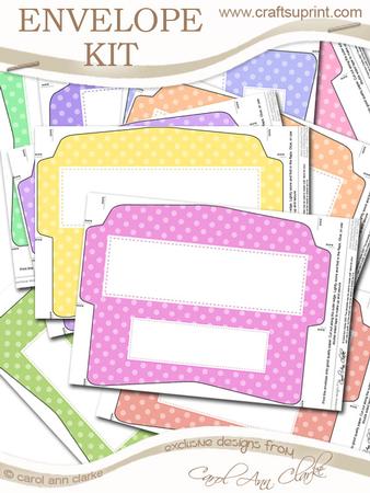 10 Mini Dl (80 x 215mm) Soft Pastel Envelope Kit
