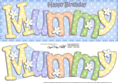 Large Dl Birthday Mummy Quick Card N 3D Decoupage